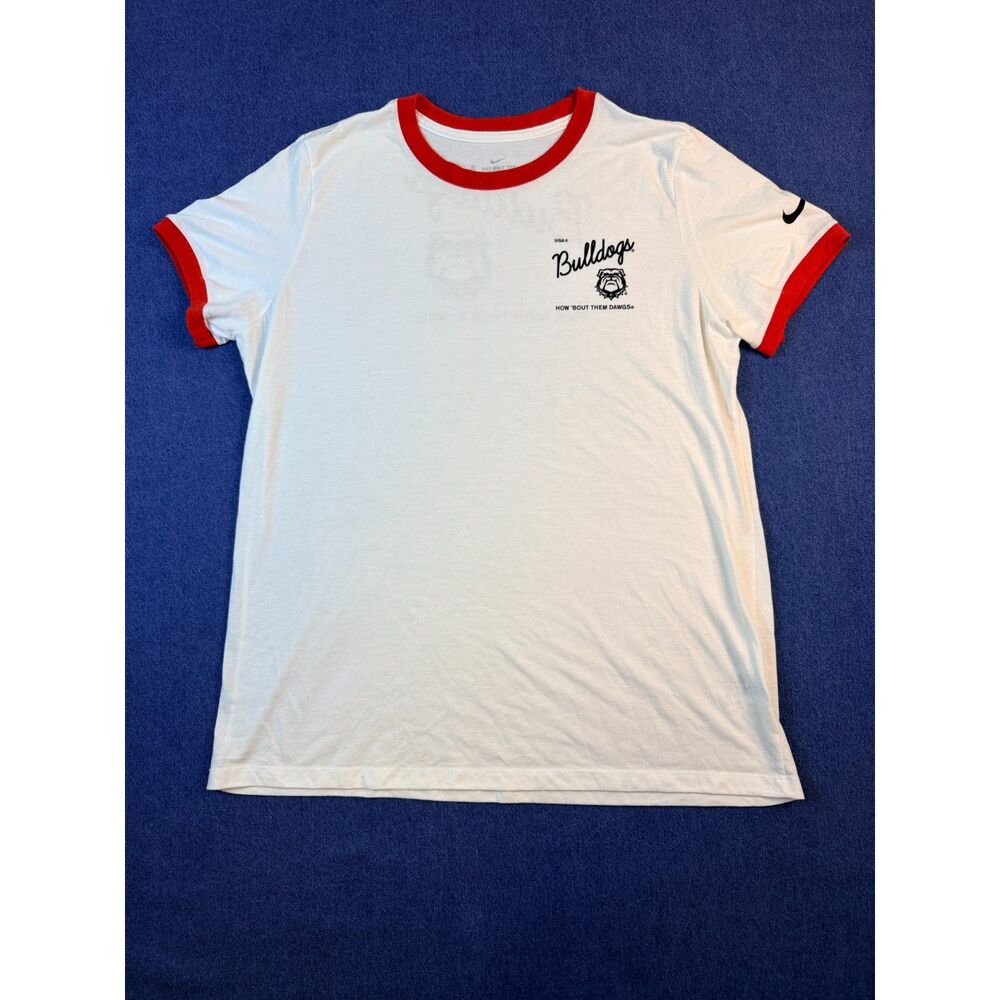 Nike Georgia Bulldogs UGA Men’s XL White Red Ringer T-Shirt Dawgs